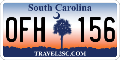 SC license plate OFH156
