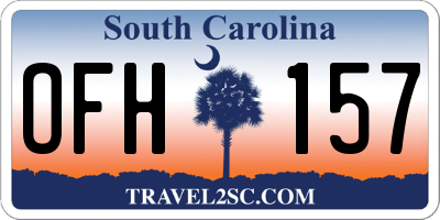 SC license plate OFH157