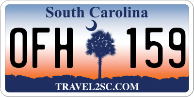 SC license plate OFH159