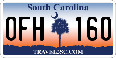 SC license plate OFH160