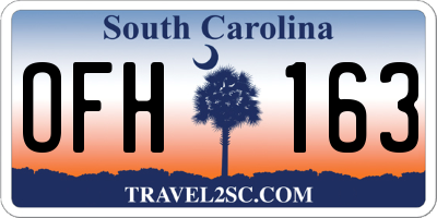 SC license plate OFH163