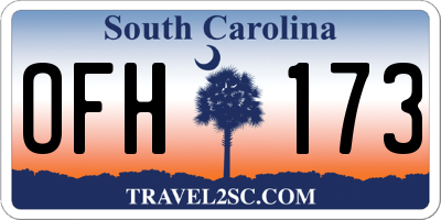 SC license plate OFH173