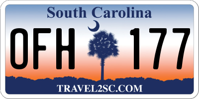 SC license plate OFH177