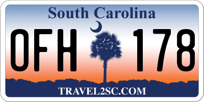 SC license plate OFH178