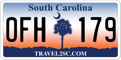 SC license plate OFH179