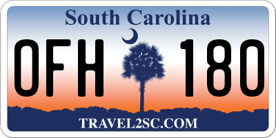 SC license plate OFH180