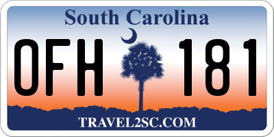 SC license plate OFH181