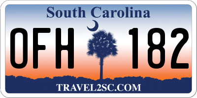 SC license plate OFH182