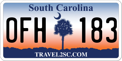 SC license plate OFH183