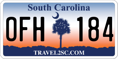 SC license plate OFH184