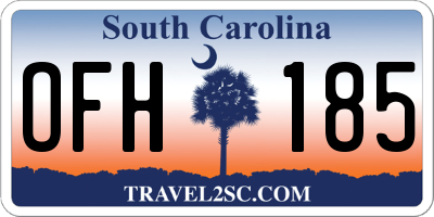 SC license plate OFH185