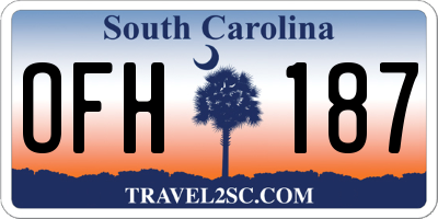 SC license plate OFH187