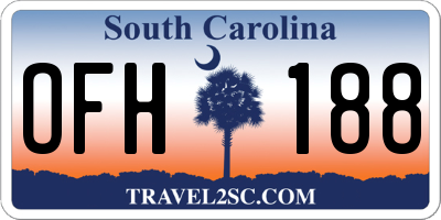 SC license plate OFH188