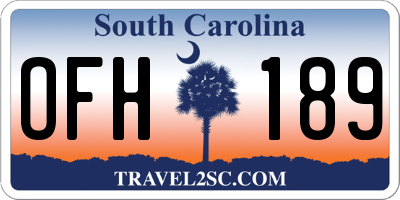 SC license plate OFH189