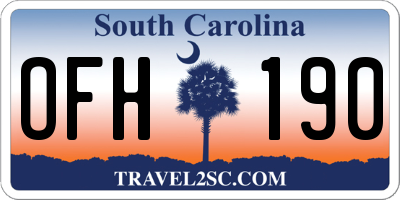 SC license plate OFH190