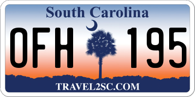 SC license plate OFH195