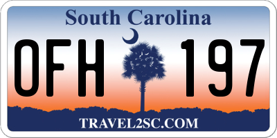 SC license plate OFH197