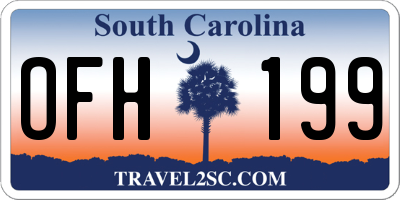 SC license plate OFH199
