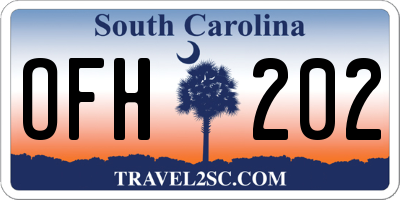 SC license plate OFH202