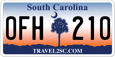 SC license plate OFH210