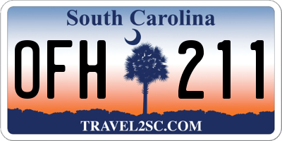 SC license plate OFH211