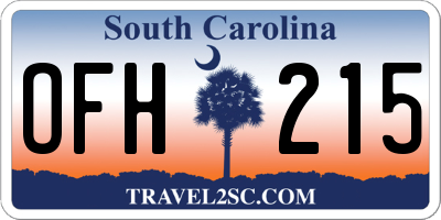 SC license plate OFH215