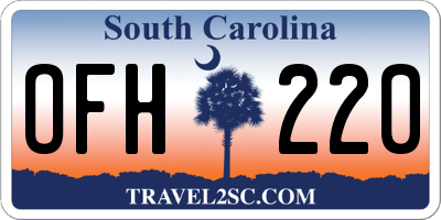 SC license plate OFH220