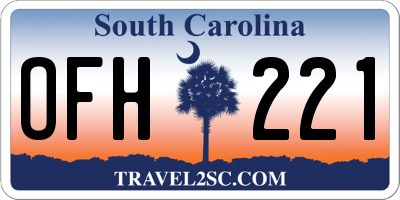 SC license plate OFH221