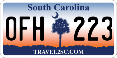 SC license plate OFH223