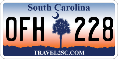 SC license plate OFH228