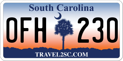 SC license plate OFH230