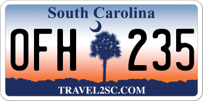 SC license plate OFH235