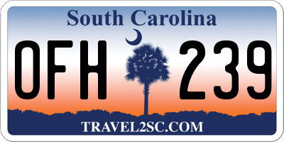 SC license plate OFH239