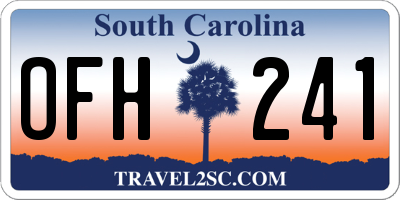 SC license plate OFH241