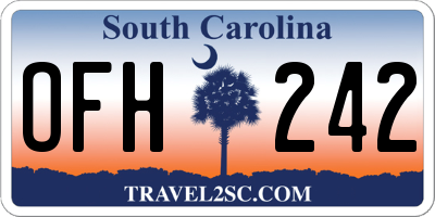 SC license plate OFH242