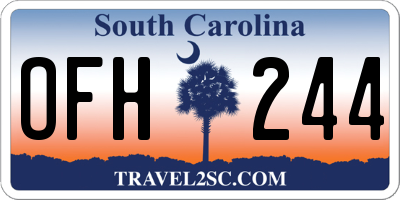 SC license plate OFH244
