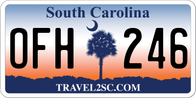SC license plate OFH246