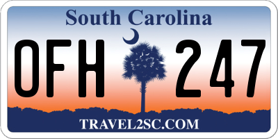 SC license plate OFH247