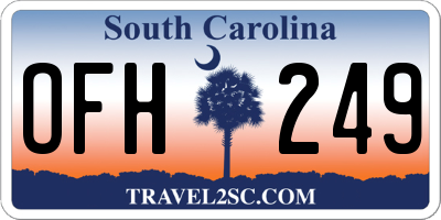 SC license plate OFH249