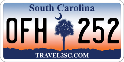 SC license plate OFH252