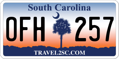 SC license plate OFH257