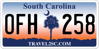 SC license plate OFH258