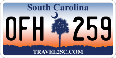 SC license plate OFH259