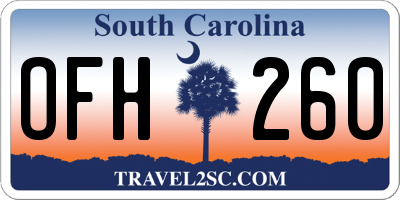 SC license plate OFH260