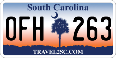 SC license plate OFH263