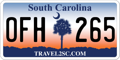 SC license plate OFH265