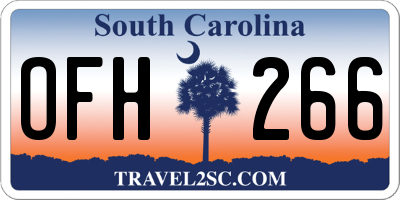 SC license plate OFH266