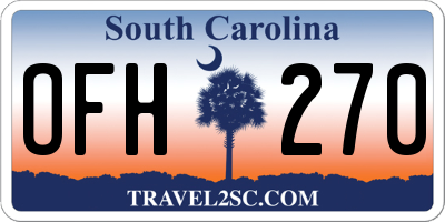 SC license plate OFH270