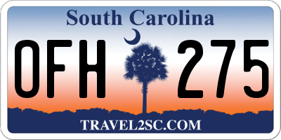 SC license plate OFH275