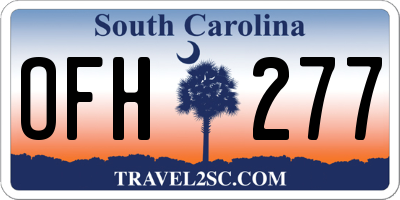 SC license plate OFH277